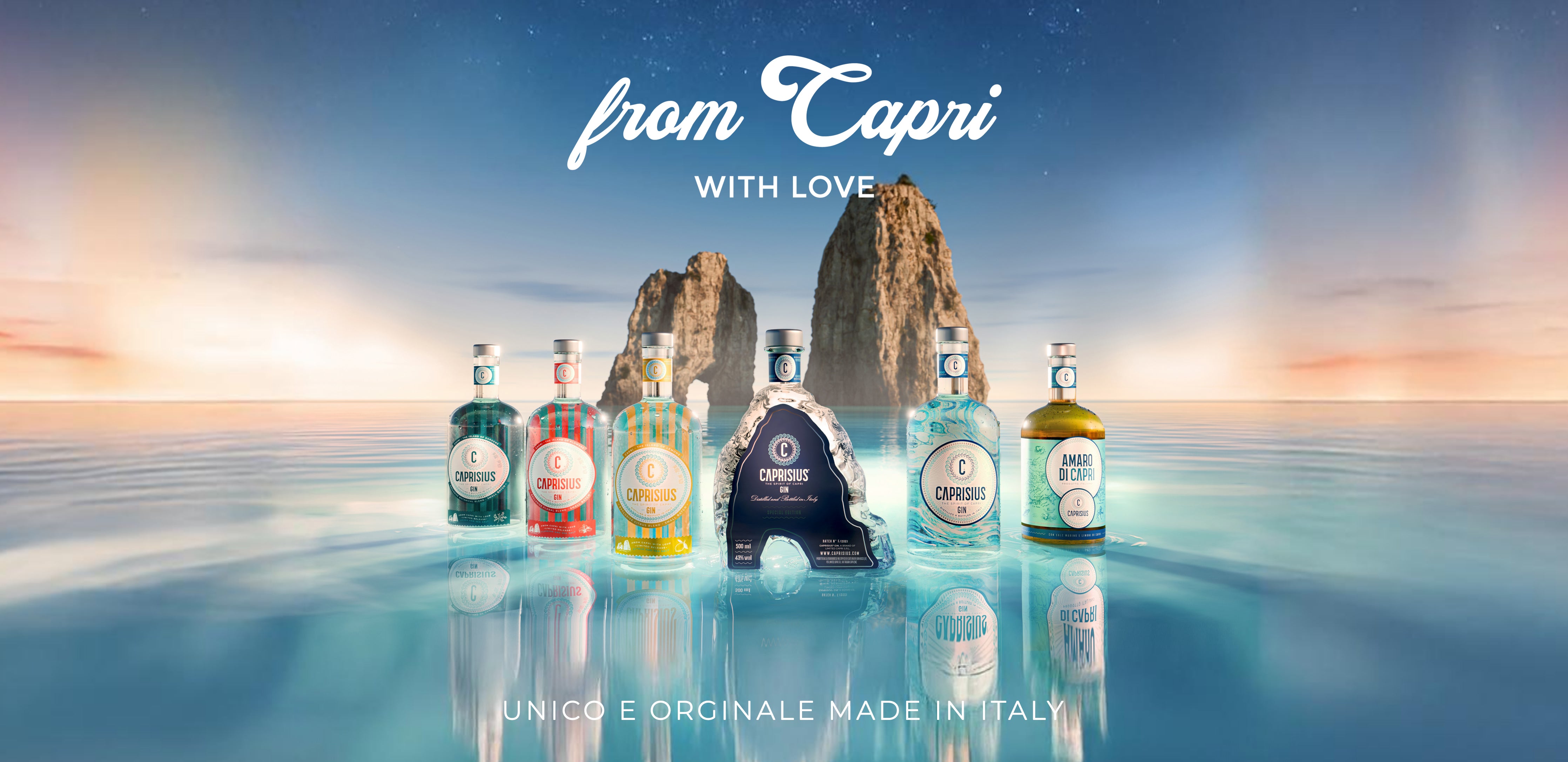 Caprisius gin,Caprisius,gin artigianale italiano,gin ispirato a Capri,botaniche mediterranee,gin campano,gin ispirato ai Faraglioni di Capri, gin italiano,faraglioni gin,isola gin,capri gin,amaro di capri,cocktail capri,migliori gin 2024